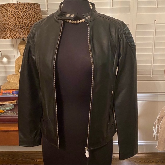 William RAST 🌟Sleek Black Leather Motorcycle Jacket - Small - Picture 6 of 15